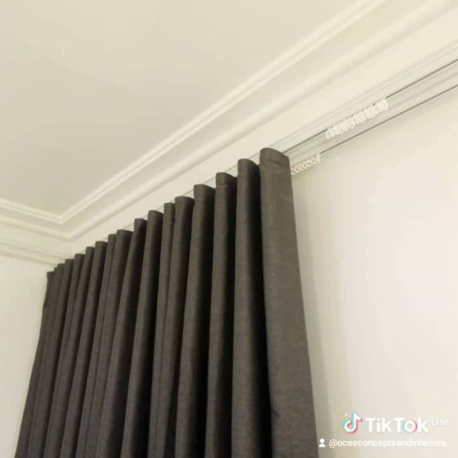 Dark Grey Wave Curtains