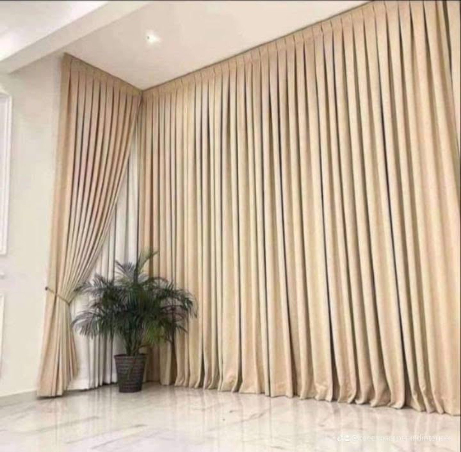 Full Wall Champagne Drapery