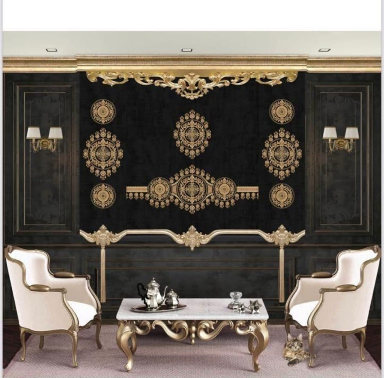 Black & Gold Feature Wall